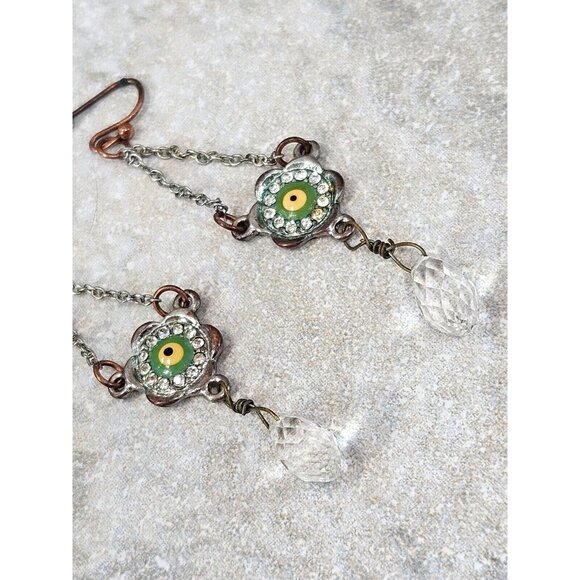 Green Evil Eye Dangle Earrings Drop Earring Jewel Trinket Jewelry Gifr for Her - Picture 8 of 10